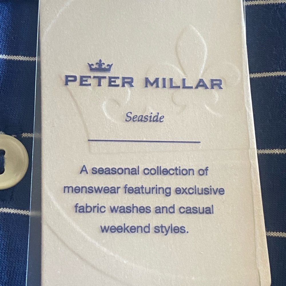 Peter Millar Seaside Striped Pima Cotton Polo NWT - Picture 10 of 11